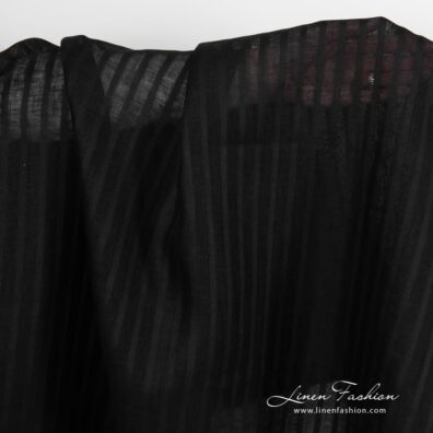 Lightweight black linen fabric.