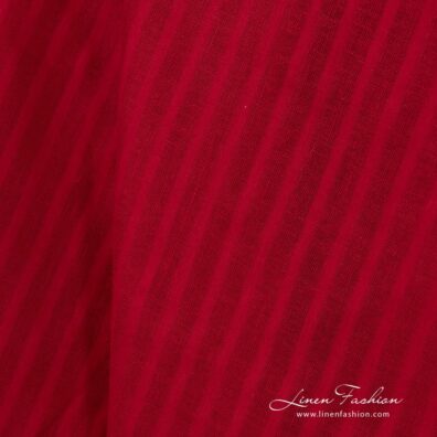 Red dyed 100% linen fabric.