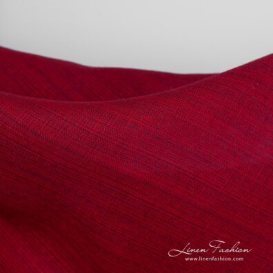 Red dyed linen fabric.