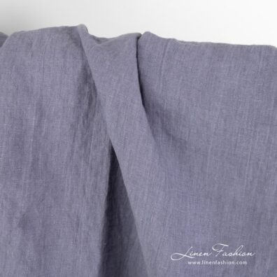 100% linen fabric in violet colour.