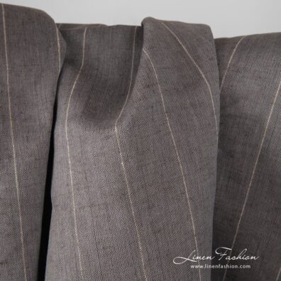 Wide linen cotton fabric in brown grey.
