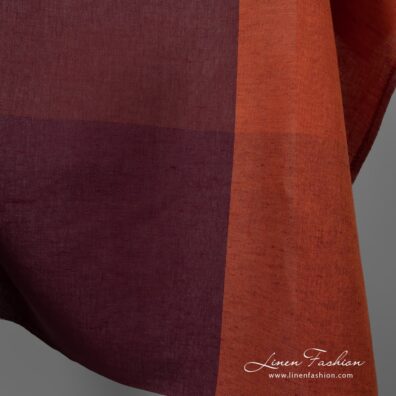 Checked wide linen cotton fabric.