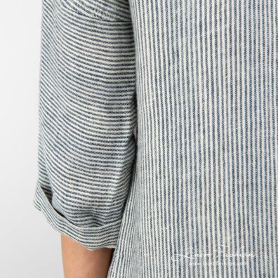 100% linen dress in stripes.
