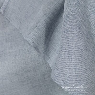 Linen fabric in grey blue melange colour.