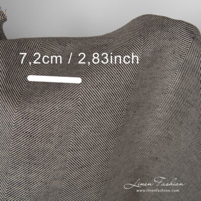 Linen cotton fabric in herringbone.