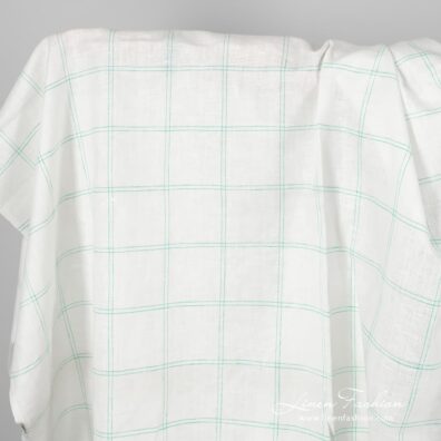 Linen fabric with green checks.