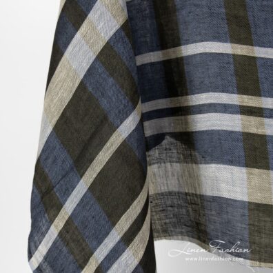 Linen fabric in blue colour.