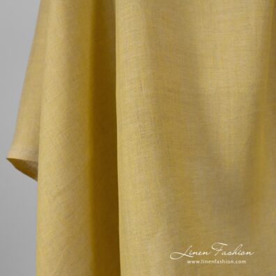 Yellow dyed linen fabric.