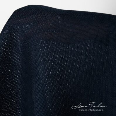 Navy canvas linen fabric.