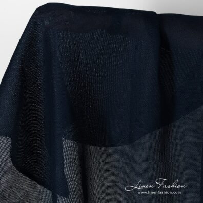 Navy dyed linen fabric.