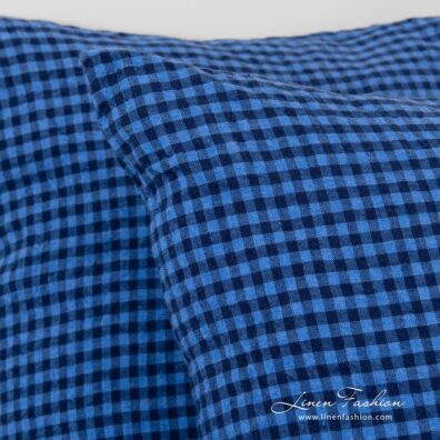 Blue linen pillow.