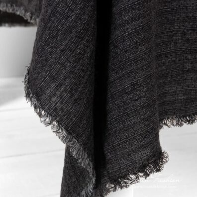 Charcoal 100% linen tablecloth.