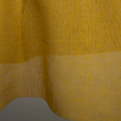 Pure linen fabric gauze in deep yellow color.