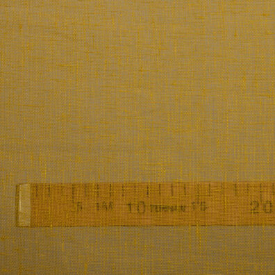 Pure linen fabric gauze in deep yellow color.