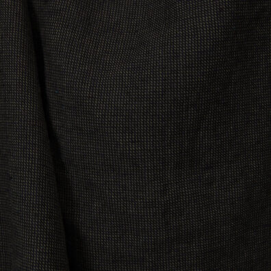 Patterned black linen cotton fabric.