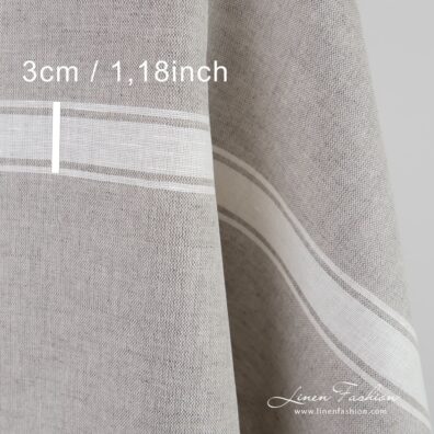 Linen cotton natural color fabric stripe size