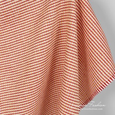Peach linen fabric dobby