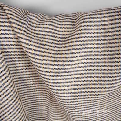 Linen fabric with yellow checks