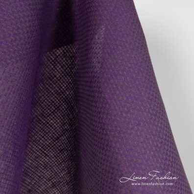 Violet linen fabric in dobby
