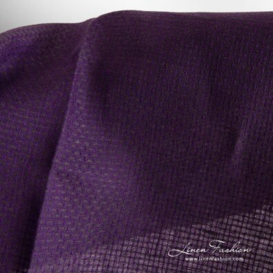 Violet linen fabric in dobby pattern