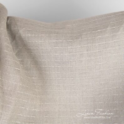 Natural linen fabric with dashes