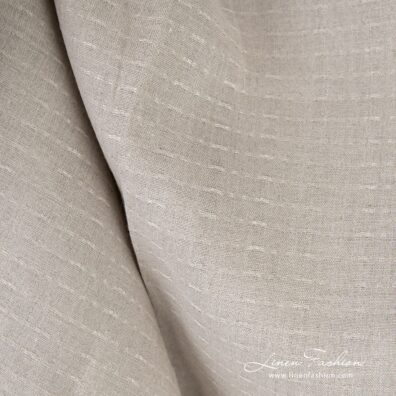 Natural linen fabric with prominent dashes