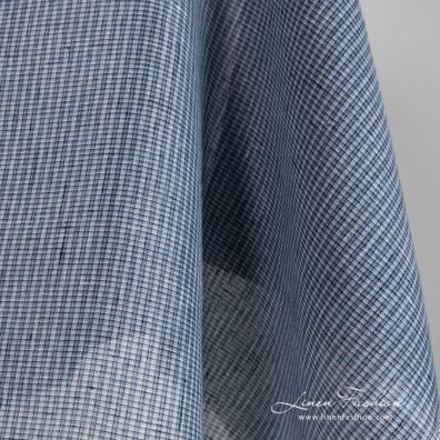 Blue linen fabric ends