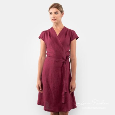 Cherry linen dress