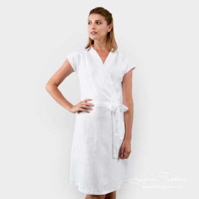 White linen dress