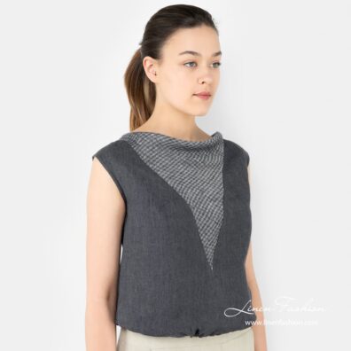 ONA grey linen blouse