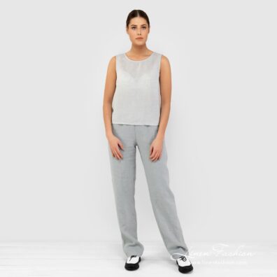 TATU grey linen blouse in full size