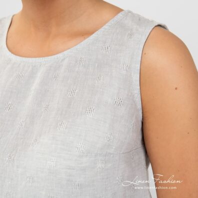 TATU grey linen blouse sleveless