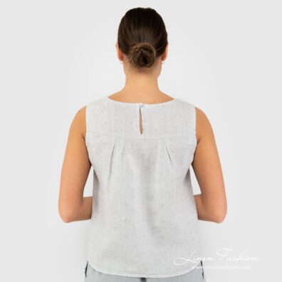 TATU grey linen blouse back side