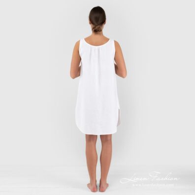 BAHAMA white linen nightgown back side