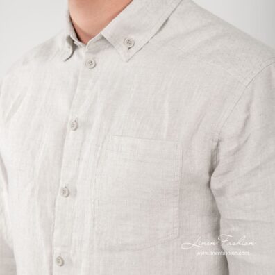 SIR natural color linen shirt pocket