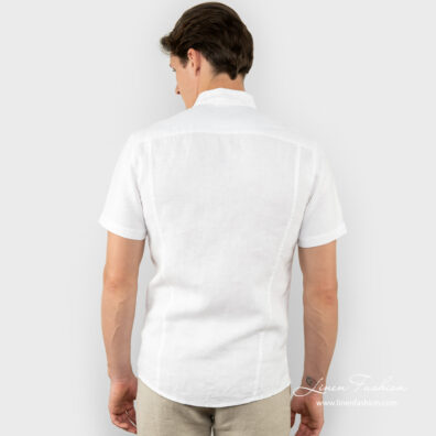 CORTO white linen shirt back side