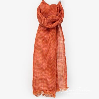 Linen ginger orange scarf full size
