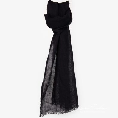 Black onyx linen scarf full size
