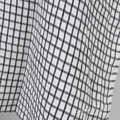 Linen fabric in checks, washed