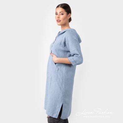 ENY light blue linen dress with slits on the sides