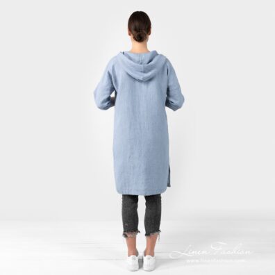 ENY light blue linen dress from the back side
