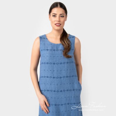 AURORA blue linen dress
