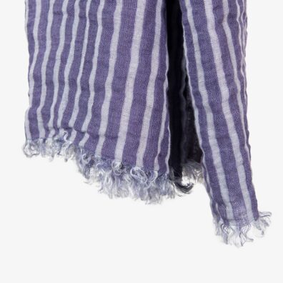 LINDA royal violet linen shawl with fringes