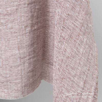 Brown linen fabric in melange, high quality
