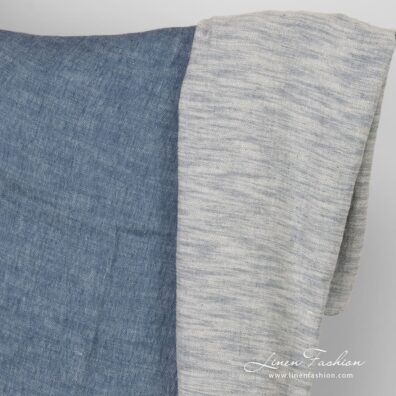 Bluish white linen cotton fabric