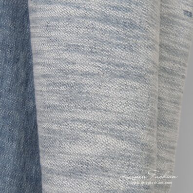 Bluish white linen cotton fabric, washed