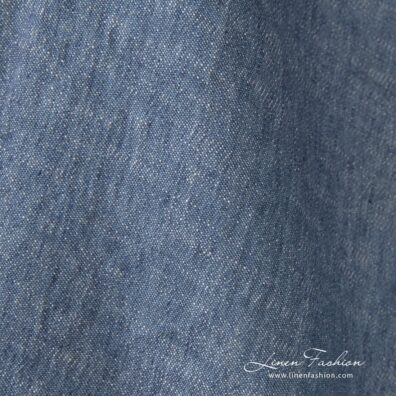 Bluish white linen cotton fabric, fine delicate design, washed