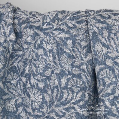 Linen cotton jacquard fabric with ornaments