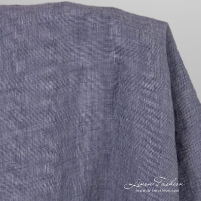 Violet linen fabric in melange, washed fabric