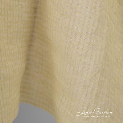 Checked yellow linen fabric